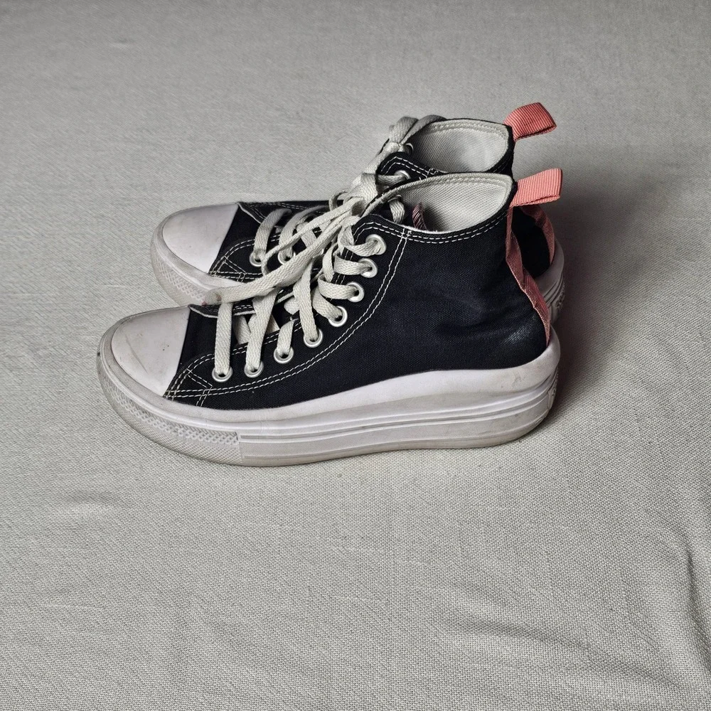 Converse Chuck Taylor All Star Move Platform High Top Black Pink Kids 4
